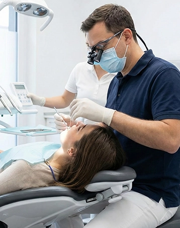 Dentista trabajando